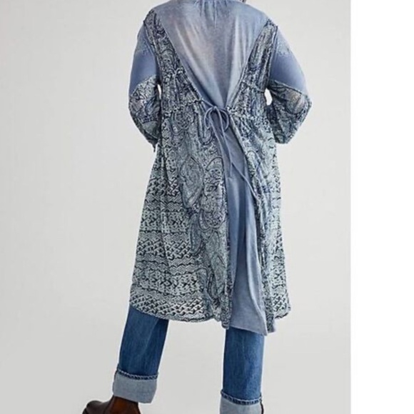 Free People Blue Patchwork Maxi Duster Dress - Picture 9 of 9